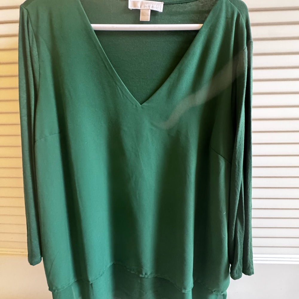 Michael Kors Emerald V-Neck Blouse